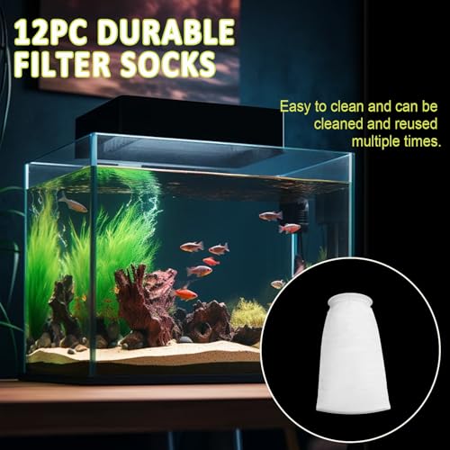 Image of Filter Sock 4 Inch Ring, Filter Socks for Saltwater Aquarium by 9 Inch Long, 200 Micron Aquarium Filter Sock for Fish Tank Sump Saltwater Freshwater Aquariums (12 Pack)