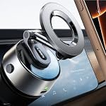 LISEN for Automatic Magnetic Phone Holder Car 【AUTO-Suck & 360° Adjustable】 Electronics Phone Holder for MagSafe Suction Cup Car Mount Accessories for iPhone 17 air pro max 16 15 14 13 12 Space Black