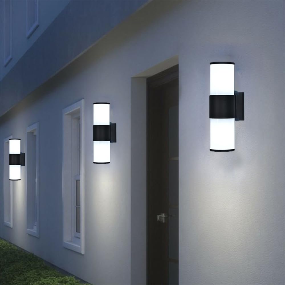 LED Wandleuchte ALSE Up & Down Wandleuchte Für Außen - 4er Set In Weiß Mit GU10 LEDs Weiße Aluminium Leuchte