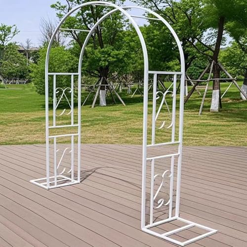 Rytgdxss ガーデンアーチ バラ パーゴラアーチ錆びにくい金属フレームは耐久性に優れ、工具なしで簡単に組み立てられ、花をしっかりと固定できるため、B&Bのガーデンに最適ですホワイト/Aスタイル/ドーム/140*40*230cm
