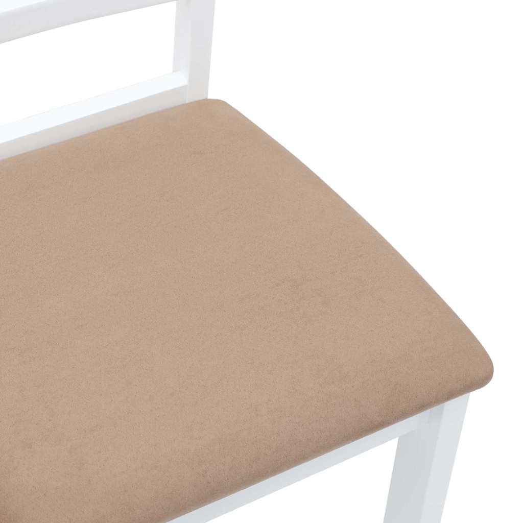 Sillas de comedor con cojín 2 uds. Árbol de caucho de madera maciza blanco, diseño ergonómico con respaldo cómodo para sentarse durante mucho tiempo, resistente a los golpes y duradero