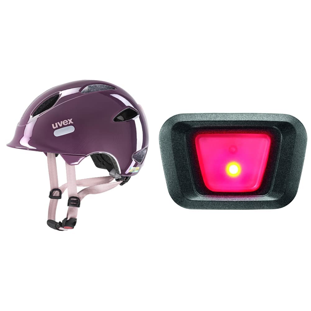 uvex fahrradhelm rose OYO Kinder-Fahrradhelm Plum/Dust - 50-54 cm mit Plug-in LED XB048 - Dauer- oder Blinklicht Category:E Bike_Shimano Cues SL U4010  Rapidfire Plus Sigma ROX 4.0 Fahrradcomputer Farbe:Grüner Robo