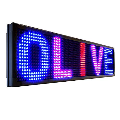 OLIVE LED Sign 3Color RBP, P20, 15\"x53\" PC Programmable Scrolling Outdoor Message Display Signs EMC - Industrial Grade Business Ad Machine.