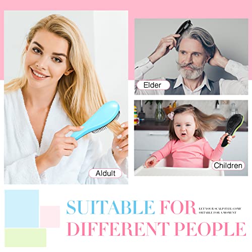 12 Pieces Detangler Brush Hair Brush Bulk Mini Small Wet Comb Brush For Kids Girls Curly Thick Straight No Pain No Knot Hair Brush For Women Men (Vivid Color) #TOP3