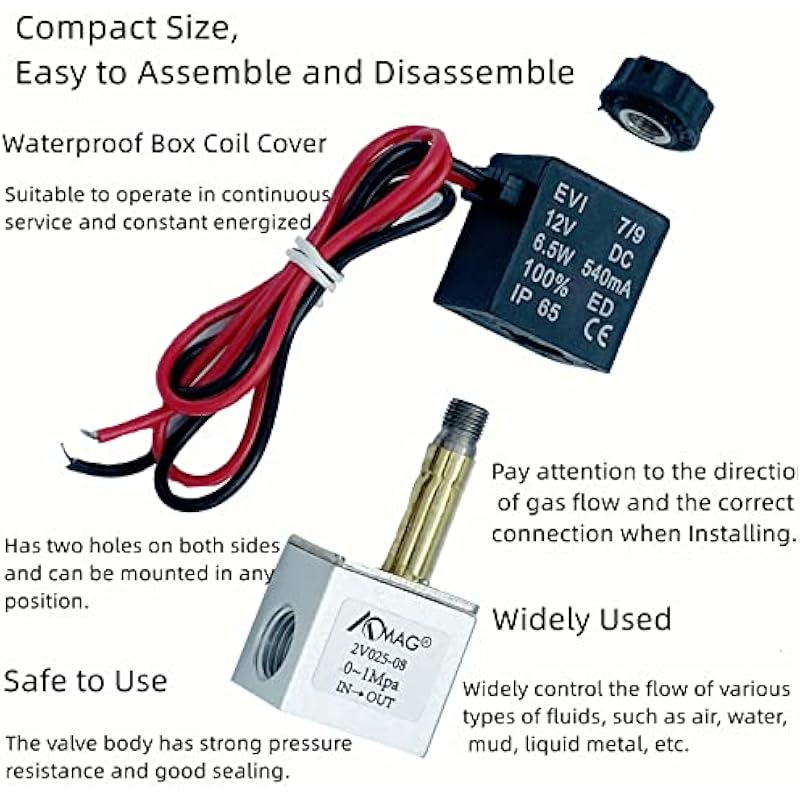 1/4inch DC 12V 2 Way Normally Closed Electric Solenoid Air Valve 1/4" Port DC 12V 상세이미지 6