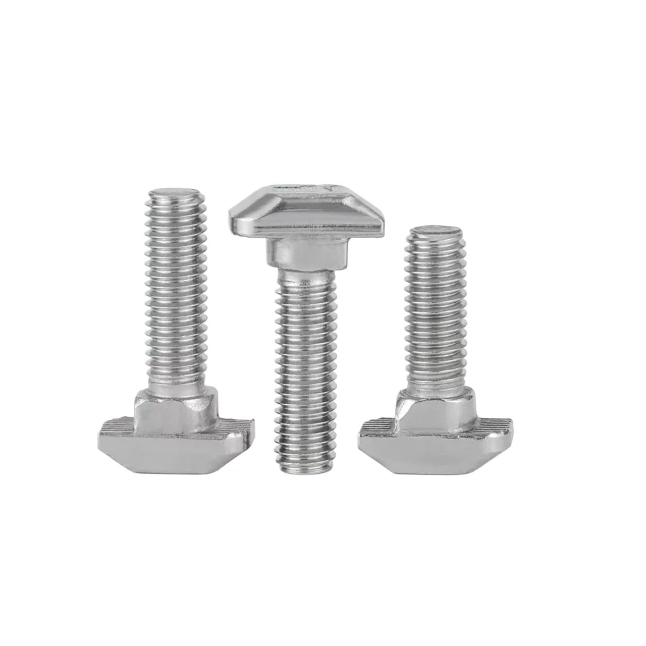 Perno en T M6x20 de acero inoxidable 304 para perfil de aluminio serie 10 uds