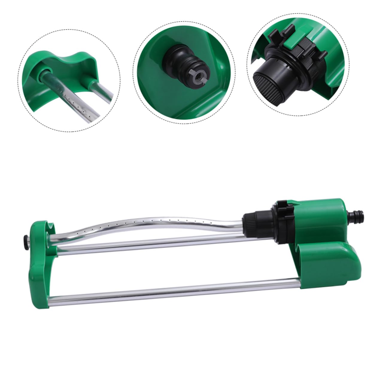Irrigatore Oscillante da Giardino a 17 Fori, Testina in Lega di Alluminio e Plastica, Spruzzo Fine e Uniforme per Prato e Orto