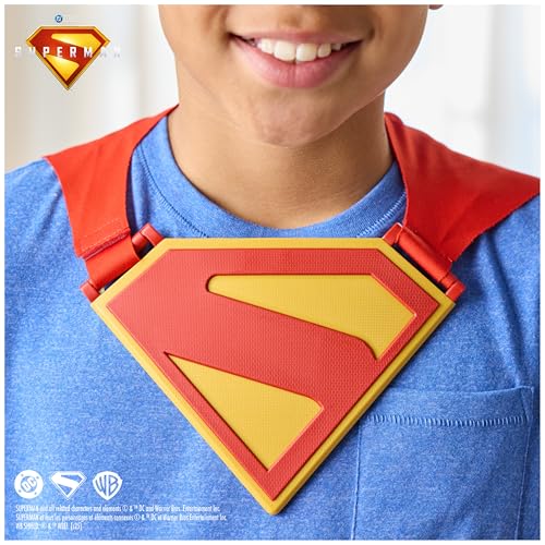 Image of DC Comics, SUPERMAN Power Cape Set, Super Heroes Halloween Costume for Kids with Iconic Chest Plate for Ages 4 and Up