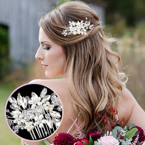 Accesorios de cabello para bodas con peine y alfileras miniatura 6