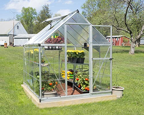 Palram - Canopia Hybrid 6' x 8' Greenhouse - Silver with Plant Hangers - Image 3