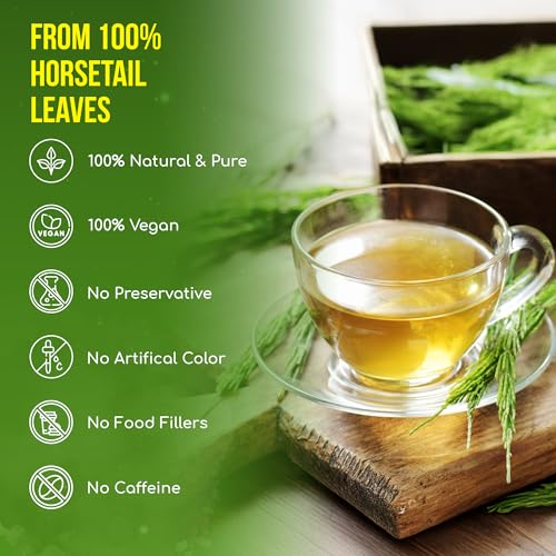 Image of FreshDrinkUS, Premium 15 Horsetail Leaf Tea Bags, 100% Natural & Pure from Horsetail Loose Leaves Herbal Tea. Made with Natural Material Tea Bags. No Sugar, No Caffeine, No Gluten, Vegan.