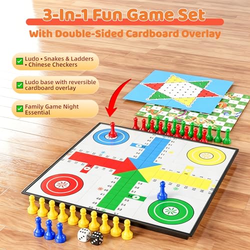 Set de Juegos de Mesa Magnéticos 3 en 1 para Niños y Adultos miniatura 2