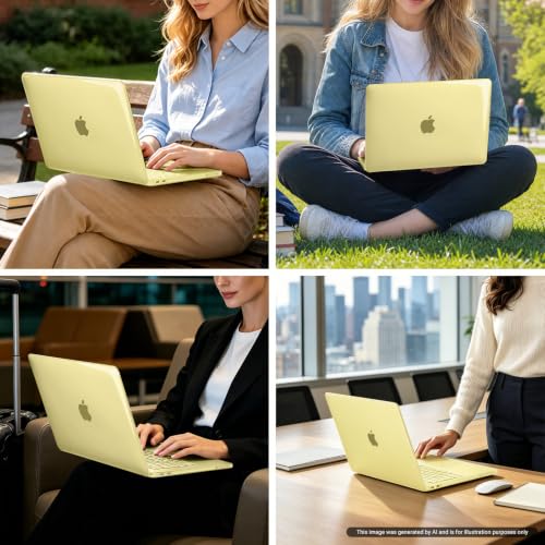 Image of MOSISO Compatible with MacBook Neo Case 13 inch 2026 Release Model A3404 with A18 Pro Chip, 4 in 1 Kit Precision Fit Crack & Scratch Resistant Protective Hard Shell Case Cover, Crystal Citrus