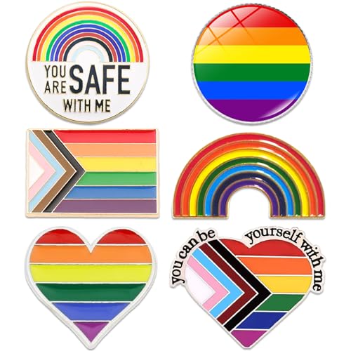6 Stück Pride Pin, Lgbtq Brosche, Regenbogen Anstecker, Gay Pin Metall, Pride Accessoires, Lgbtq Accessoires, Für Männer und Damen, Rucksäcke, Schmuck, Hüte, Jackendekoration Funny