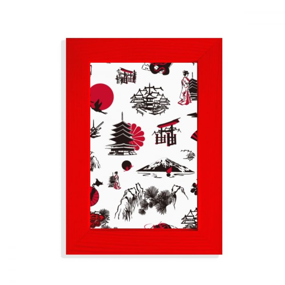 Cadre photo en pin rouge pour réchauffer l'ambiance de votre salon zen