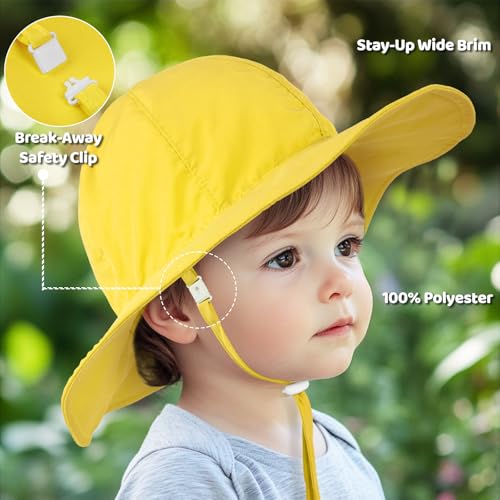 HECCEI Baby Sun Hat, Windproof, Sunscreen, Warm, UPF 50+ DryShade WhaleFold Outdoor Beach Hat for 0-24 Months Toddler2