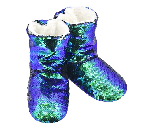 Image of Panda Bros Womens Ballerina Sequin Slippers, Bling House Slippers With Grippers