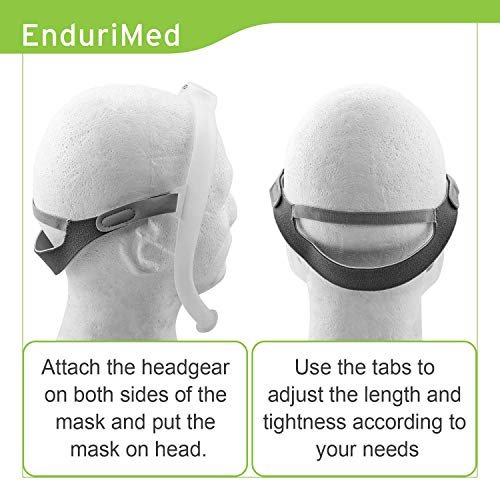 Image of Endurimed Replacement for Respironics Dreamwear Headgear - CPAP Straps for Mask - Adjustable Head Strap for Dreamwear Nasal Mask - Full Adjustable Strap, Prevents Sleep Face Lines (Pack of 2)