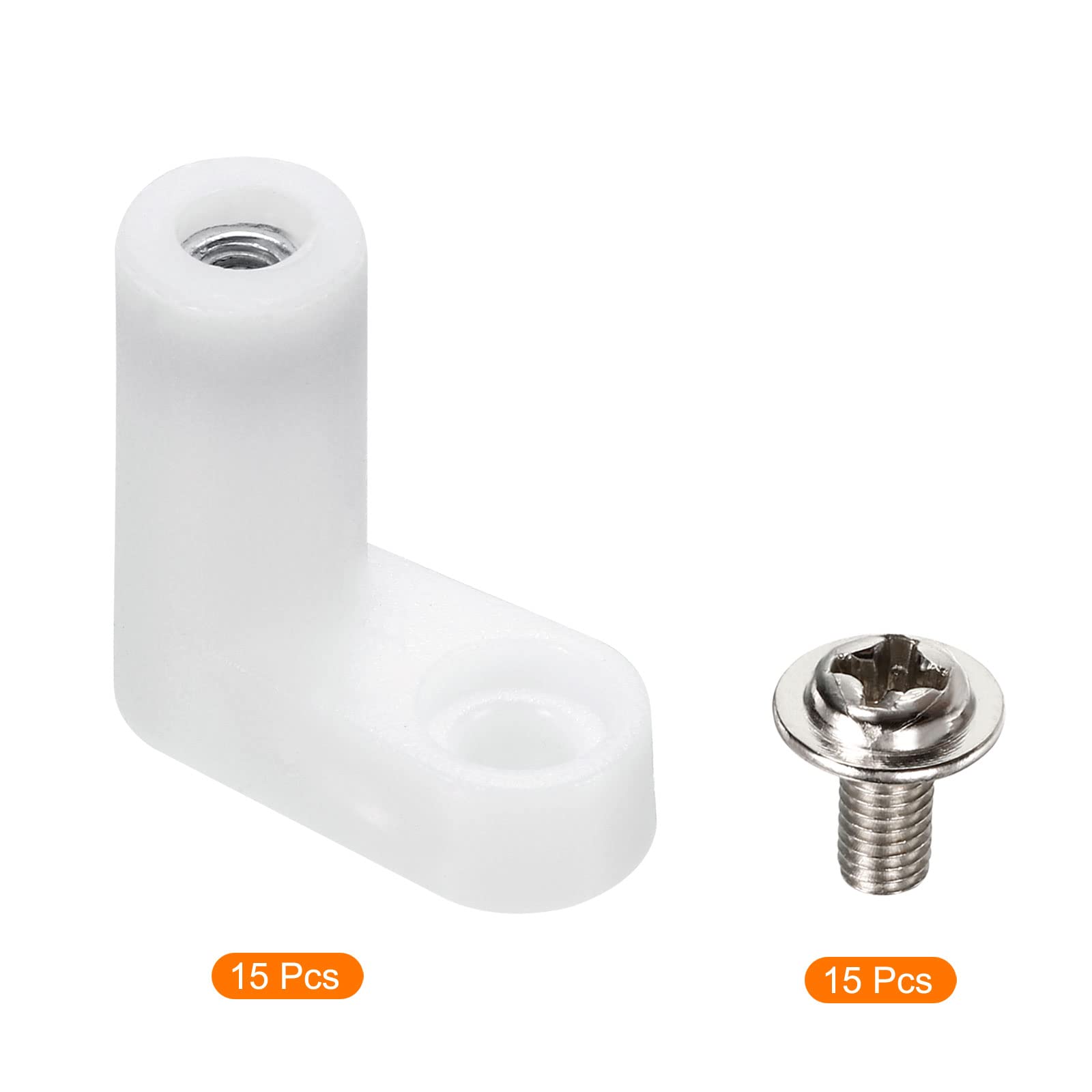 PATIKIL PCB Board Mounting Feet, 15 Pack L Type Insulated PCB Spacer Plastic Motherboard Standoffs Foot Spacer with Screws - Image 3