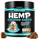 HUALIJIA Calming Treats For Dogs, 150 Count Hemp Calming Chews for Dogs - Reduce Stress Relief, Separation, Barking, Fireworks, Thunderstorms - 100% Natural Ingredients Dogs Calming Treats (Chicken)