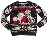 Ripple Junction Rick and Morty Adult Christmas Sweater Happy Human Holiday Novelty Sweater for Men and Women Medium
