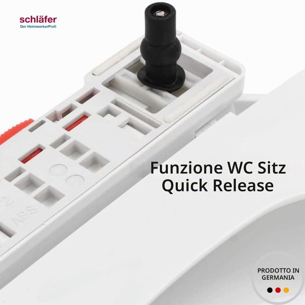 Schläfer 4664101 | Copriwater Soft Close universale, chiusura ammortizzata, Sedile Wc fissaggio Quick-Release Sgancio Rapido regolable, Termoidurente Bianco