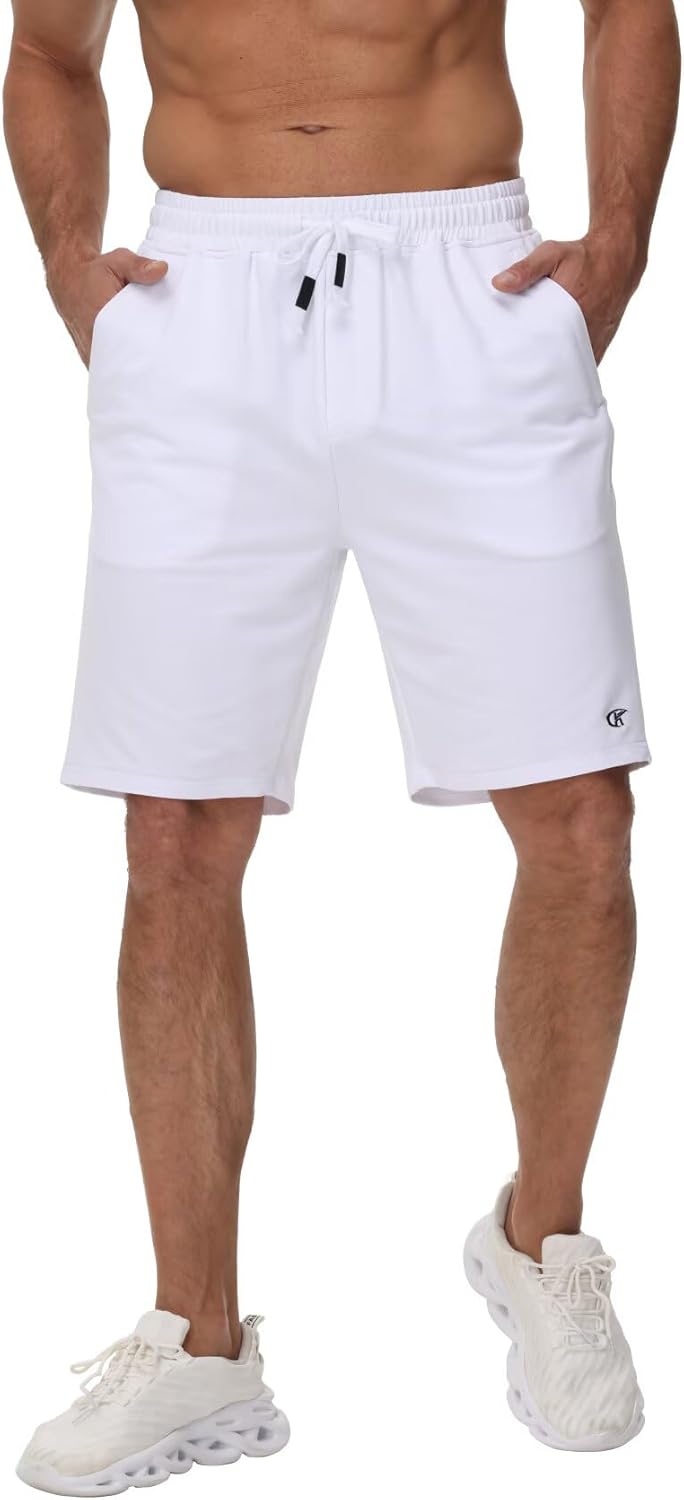 Yundobop Mens Casual Shorts Cotton Drawstring Summer Athletic Shorts with Zipper Pockets - Image 2