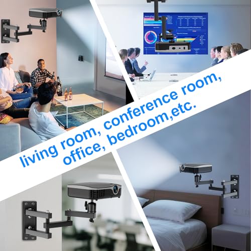 Soporte de Pared para Proyector Ajustable 360 Grados con Tornillo de 1/4 Metal 7