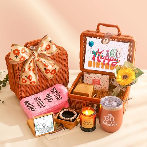 RYANDYPE Regalos de cumpleaños número 60 para mujeres, ideas de decoración de 1963, fabulosos regalos para mujeres que cumplen 60 años