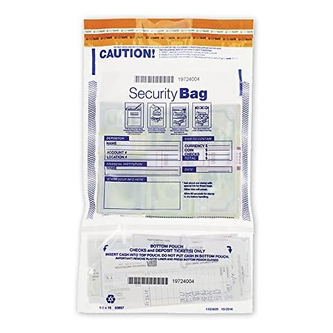 ABC Vertical Twin Dual (Twin) Pocket Bank Deposit Bags, 9 1/2 x 15" - 100 Bags Cover