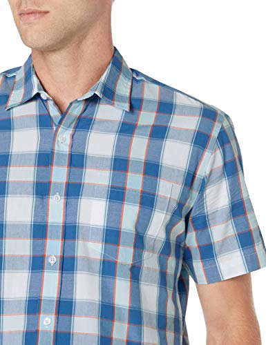 Image of Amazon Essentials Men's Regular-Fit Short-Sleeve Poplin Shirt, Collared, Washed