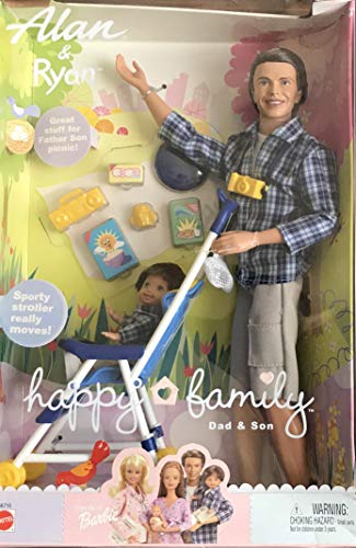 BARBIE Happy Family ALAN & RYAN DOLL Set w DAD & SON in STROLLER & More! (2002)