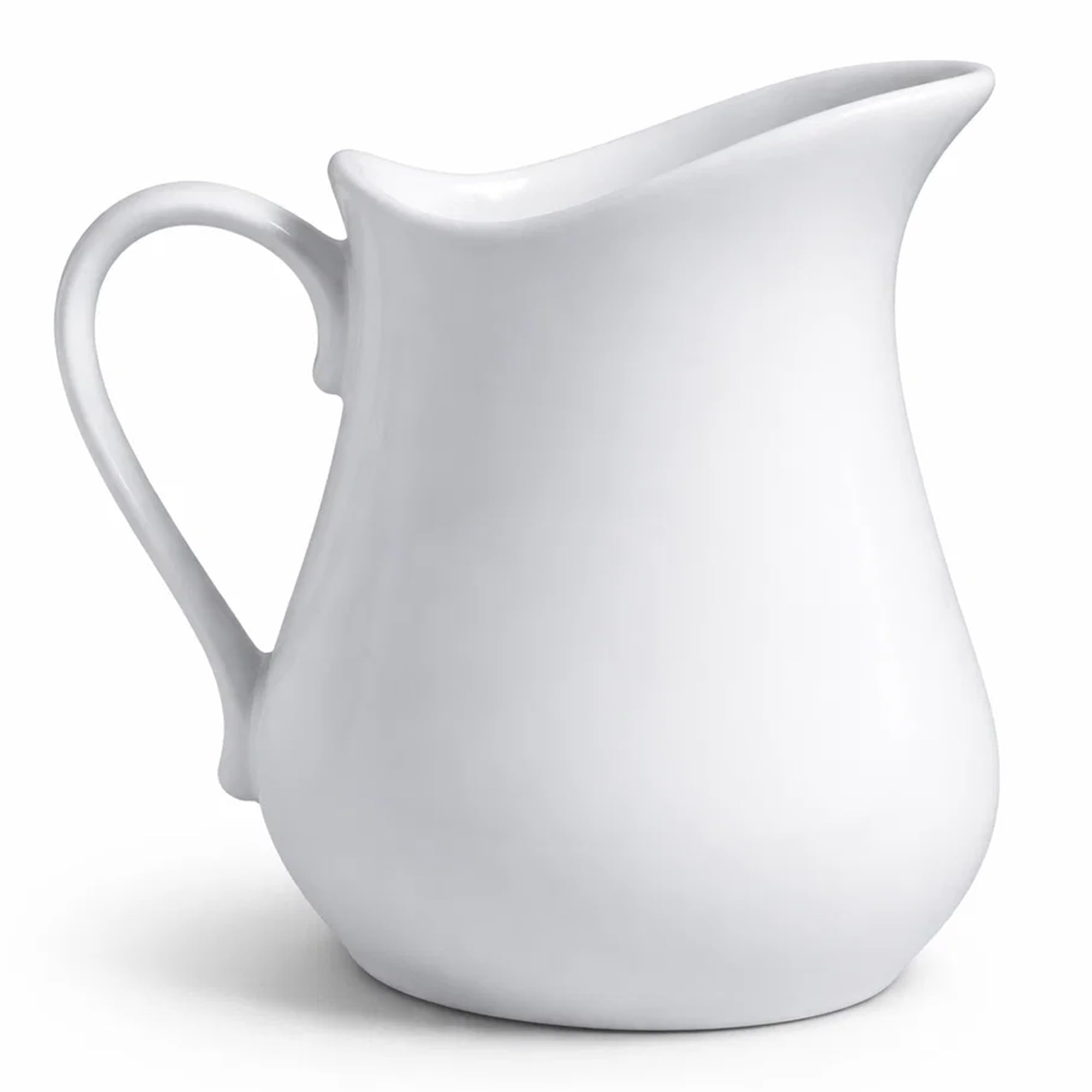Concept4u 6 x White Ceramic Jug with Handle 81ml Porcelain Traditional Milk Jug Household Creamer Gravy Custard Serving Pitcher Ideal for All Types of Kitchen