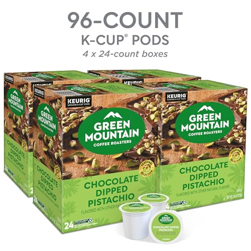 Image of Green Mountain Coffee Roasters Chocolate Dipped Pistachio Flavored Coffee, Single Serve Keurig K-Cup Pod, 96-count pods, (4 pack of 24)