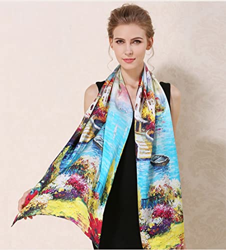100% Mulberry Silk 172cm*52cm Long Scarf for Women Large Shawls for Headscarf and Neck with Gift Packed2