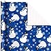 Image Arts Blue Christmas Wrapping Paper with Cut Lines on Reverse (4 Rolls: 120 sq. ft. ttl) Snowmen, Snowflakes, Blue and White Stripes