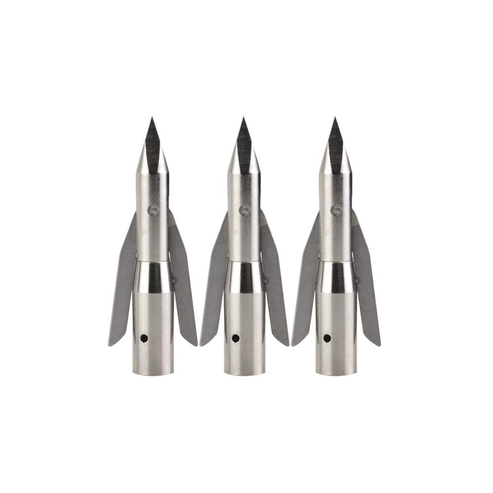 SHARROW 6/12 Pcs Archery Bowfishing Broadheads Stainless Steel Arrowhead Arrow Point Hunting Broadheads 288 Grain 2 Blades Screw in Arrow Tips (12 pcs)