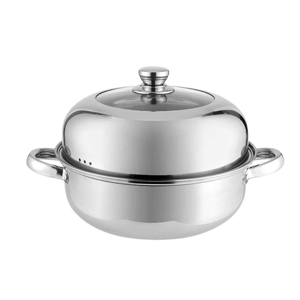 GTHTUHFD Stainless Steel Boiler And Steamer Set Steamer Cookware Pot Saucepot Multi-Layer Boiler
