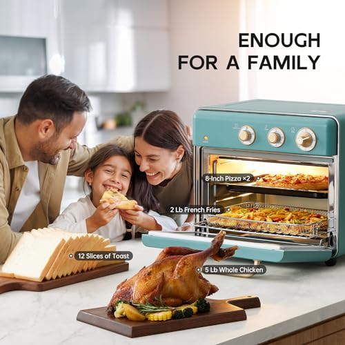 Neretva-Air-Fryer-Toaster-Oven-Large-21-QT-5-In-1-Convection-Oven-Fit-8-Pizza-for-Family-Include-6-Accessories-Cookbook-Stainless-Steel-ETL-Certified-Vintage-Green