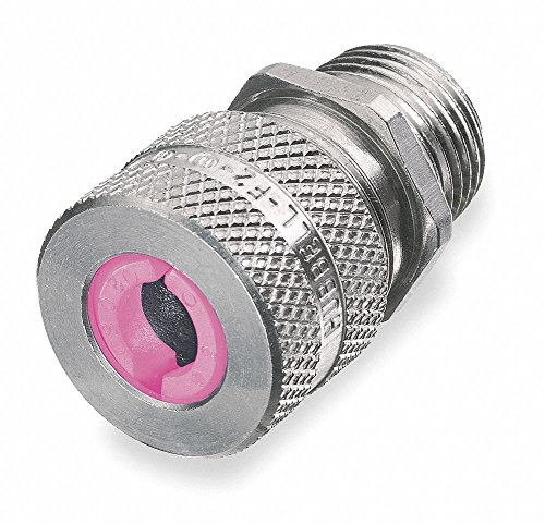 Hubbell Wiring Device-KELLEMS 2-1/32"L Aluminum Liquid Tight Cord Connector, Pink, 1.00" to 1.13" Cord Dia. Range