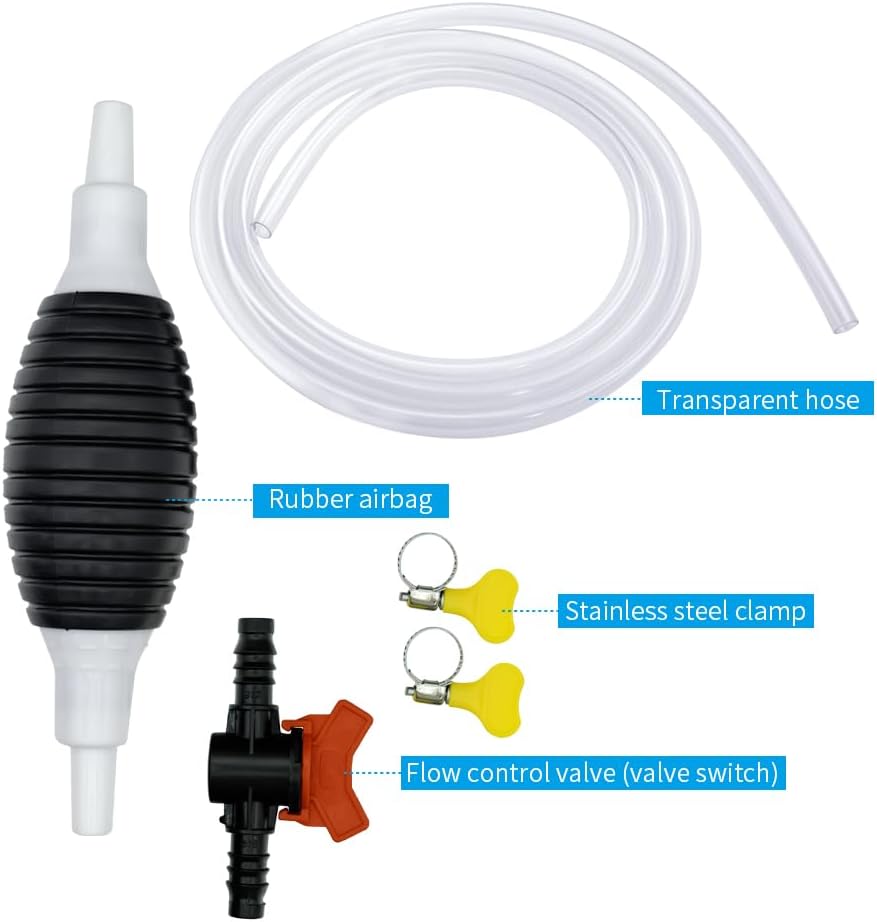 Multifunction Liquid Sucker Pump High Flow Manual Fuel Pump 9.8 Ft Hose -Portable Hand Siphon Transfer Pump Kit fit for Gasoline Oil Diesel Water Liquid Fluid