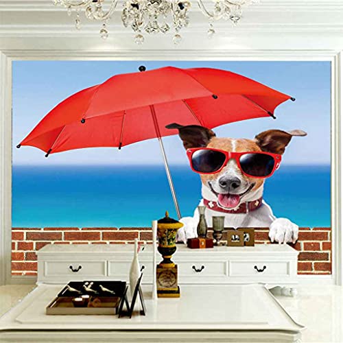 Papier peint canevas 3D chiot : rénovez facilement un mur blanc sans colle