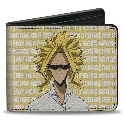 Buckle-Down Crunchyroll Wallet, Bifold, My Hero Academia All Might Pose and Title Logo Yellow White, Vegan Leather