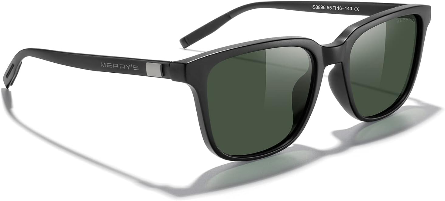 MERRY'S Unisex Rectangle Polarized Sunglasses Vintage Sun Glasses For Men/Women Aluminum Legs image 5