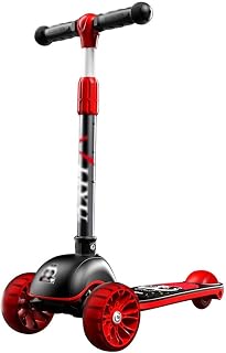 LYLY Kick Scooter Flashing Tricycle One-button Folding Scooter 3 Wheel Kick Scooter for Toddlers 3-10 Year with Adjustable Height
