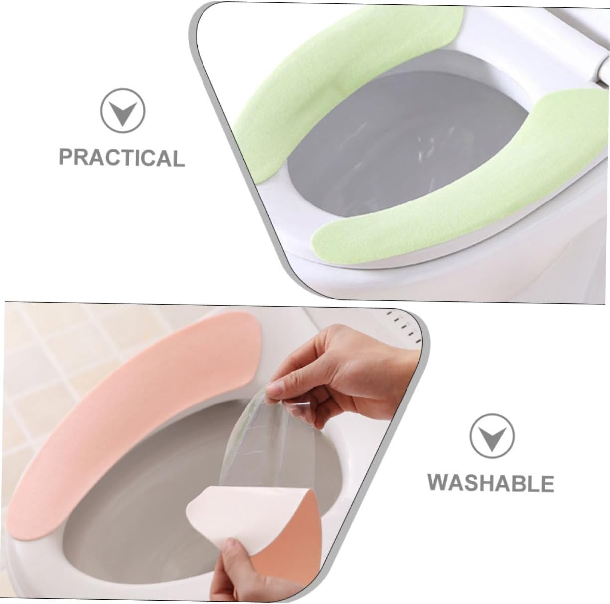 POPETPOP 20pairs Self-adhesive Toilet Seat Mat Velour Potty Training Seat Cover Warm Padding for Toddlers