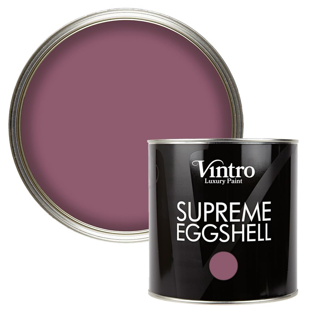 Vintro Paint Aubergine - Old Mauve | Eggshell Paint | For Walls | Wood | Trim | Satin Furniture Paint | Interior & Exterior Use. (, 2.5 Litres)