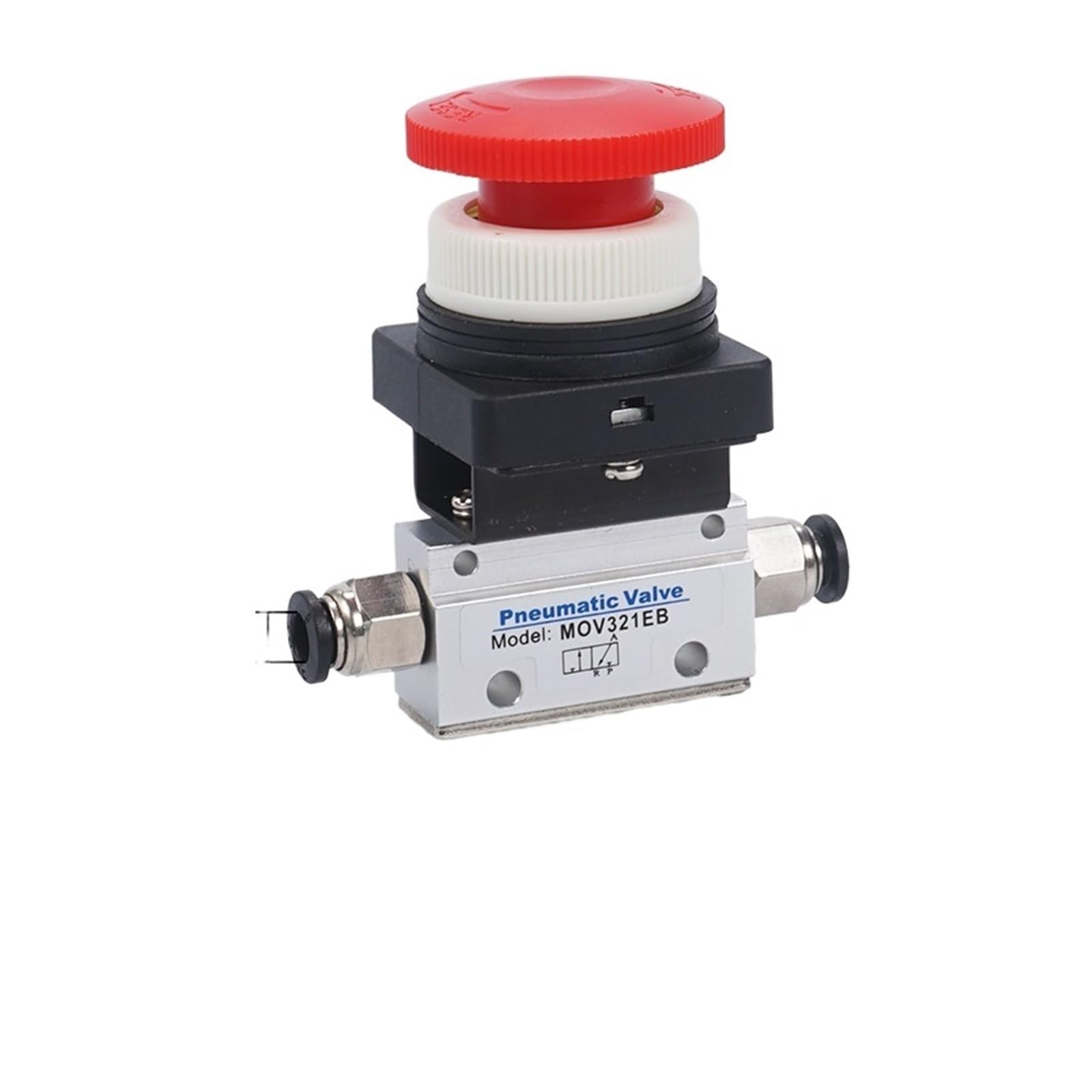 Vanne pneumatique 1/8 pouce bouton rouge champignon 3 voies 2 positions MOV-321EB