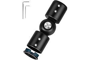 TOKPLNU Adjustable Corner Curtain Rod Connector for 1 Inch Bay Window Curtain...