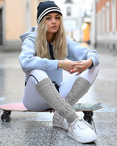 Image of Shihanee Winter Fleece Lined Leg Warmers for Women